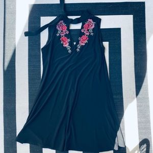 Mock Neck Floral Cocktail Dress